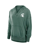 Fanatics Women's Green Michigan State Spartans Initiative Snow Wash French Terry V-Neck Pullover Hoodie