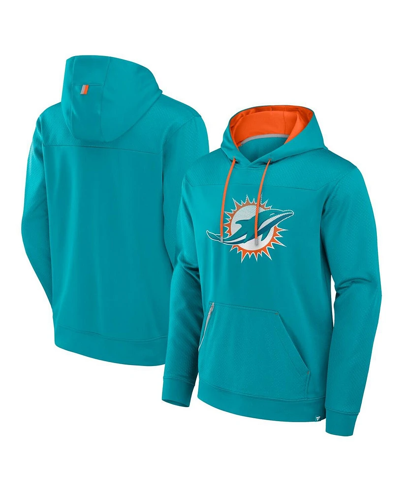 Fanatics Men's Aqua Miami Dolphins Defender Pullover Hoodie