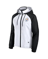 Fanatics Women's White Pittsburgh Steelers Full-Zip Anorak Hoodie Jacket