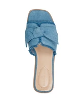 Bandolino Women's Vallen Knotted Bow Flat Slide Sandals