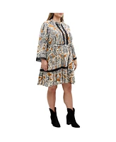 City Chic Plus Camille Print Dress