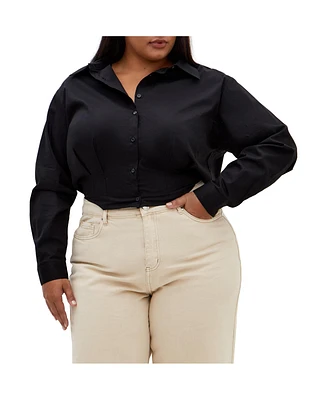 City Chic Plus Classic Crop Shirt