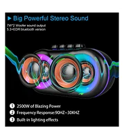 Toptech Braze-6 Bluetooth Speaker, Dual 3" Woofers, Led Lights