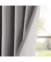 Linen Blend Total Blackout Grommet Curtains Pair