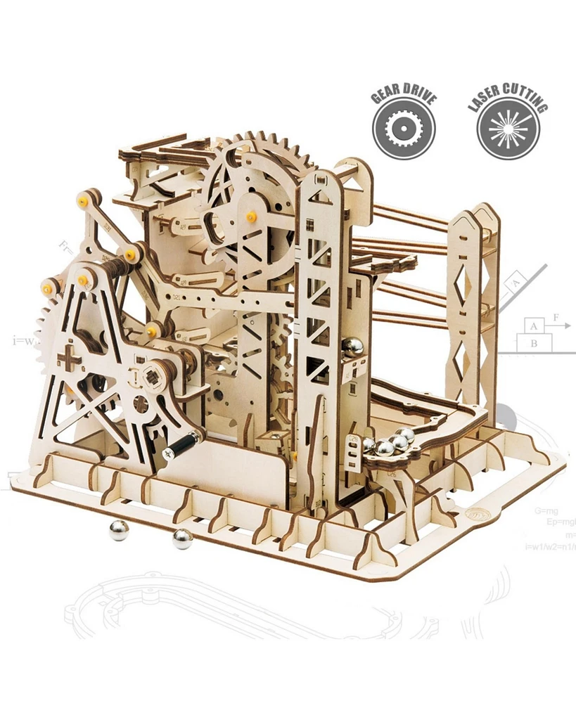 Robotime 3D Wooden Jigsaw Puzzle Marble Run Model Kits Birthday Gift for Teens and Adults, Beige, 9.9"8.9"8"