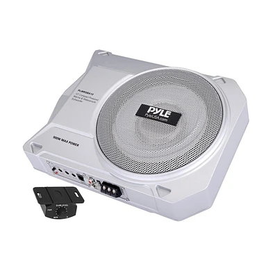 Pyle 10” 900W Slim Active Marine Subwoofer, Low-Profile, Waterproof Design