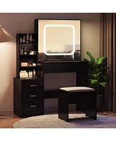 gaomon Bedroom Dresser with Electrical Outlet 4 Drawer Storage Cabinet Dresser