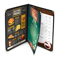 Yescom WeChef 60 Pack Menu Covers 8.5x11" 6 Views Book Style Cafe Restaurant