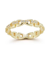 Rachel Zoe 14K Gold Plated Sterling Silver Link Band Ring