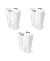 Gracious Living Easy Carry Flex 87 L Plastic Laundry Hamper (3 Pack)