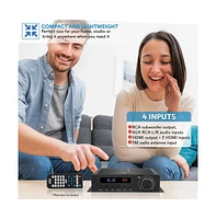 Pyle Compact 5.1-Channel Bluetooth Amplifier - Hi-Fi Av Audio Amp Receiver with Hdmi Output, Fm Radio with Digital Led Display (100W Max)