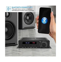 Pyle Compact 5.1-Channel Bluetooth Amplifier - Hi-Fi Av Audio Amp Receiver with Hdmi Output, Fm Radio with Digital Led Display (100W Max)