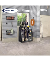 Suncast GO3216D Metal Golf Equipment Organizer Storage Rack w/ 3 Shelves