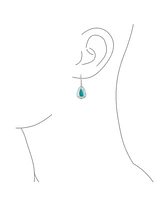 Bling Jewelry Western Style Natural Blue Turquoise Dangle Earrings in Sterling Silver