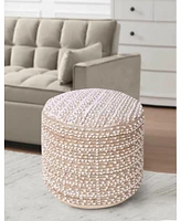 Anaya Home Natural Boucle Handwoven Round Pouf