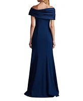 Tadashi Shoji Dalton Contrast Off-Shoulder Gown