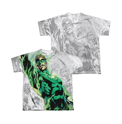 Green Lantern Boys Light Em Up (Front/Back Print) Short Sleeve Poly Crew Tee / T-Shirt