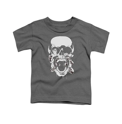 Green Lantern Toddler Girls Baby-Girls Black Skull Short Sleeve Tee / T-Shirt