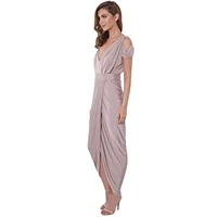 Pia Gladys Perey Women's None Iron Wrinkle Free Sheath V-Neck Evening Dress