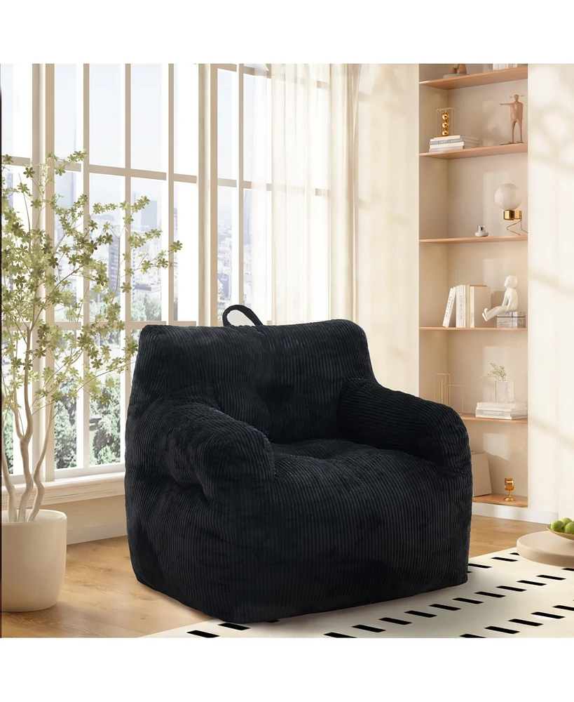 The Pop Home Bean Bag Chair with High-Density Memory Foam, Sofa for Bedroom, Living Room, Office-The