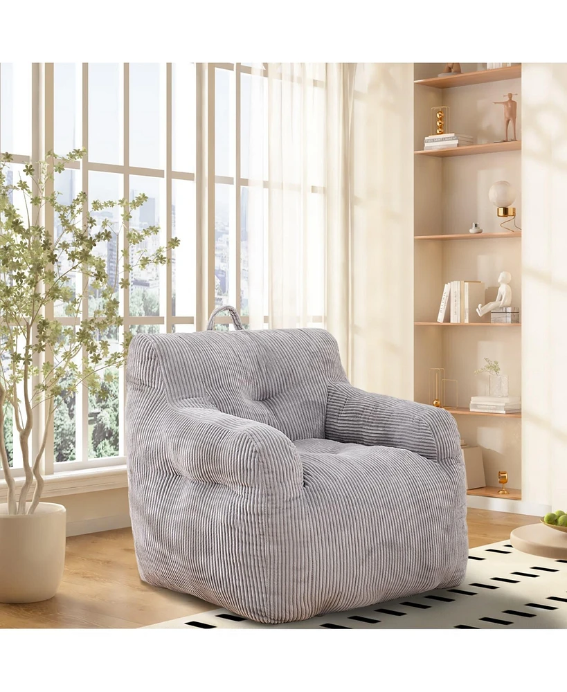 The Pop Home Bean Bag Chair with High-Density Memory Foam, Sofa for Bedroom, Living Room, Office-The