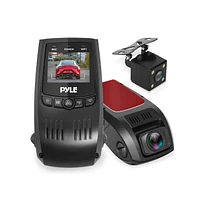 Pyle Dual Camera Car Dash Cam & Backup Camera, 1080p Full Hd, Waterproof