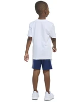 adidas Toddler & Little Boys Short-Sleeve Graphic T-Shirt 3-Stripe Shorts, 2 Piece Set