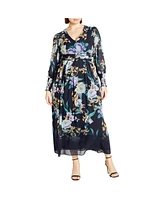 City Chic Plus Selena Print Maxi Dress