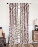 Superior Modern Leaves 2 Curtain Panels Set with Grommet Header, 52 X 120