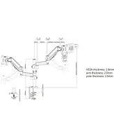Manhattan Universal Gas Spring Dual Monitor Mount, 461597