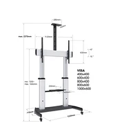 Manhattan Aluminum Heavy-Duty Height-Adjustable Multimedia Tv Cart, 461672