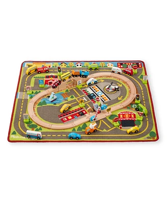 Melissa and Doug Deluxe Multi Vehicle Activity Rug Play Set