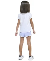 adidas Toddler & Little Girls Cap-Sleeve T-Shirt Woven Shorts, 2 Piece Set