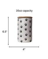 Park Life Designs Paw Print Ceramic Pet Treat Canister