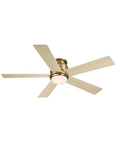 Casa Vieja 52" Grand Palm Soft Brass Led Damp Rated Hugger Fan