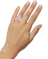 Effy Rose Quartz (10 ct. t.w.) & Diamond (1/6 ct. t.w.) Cushion Cluster Ring in 14k Rose Gold