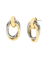 Steve Madden Two Tone Ring Doorknocker Earrings