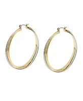 Steve Madden Two Tone Layered Hoop Earrings