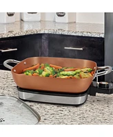 Megachef 11.81 Inch Electric Fry Pan with Copper Coating