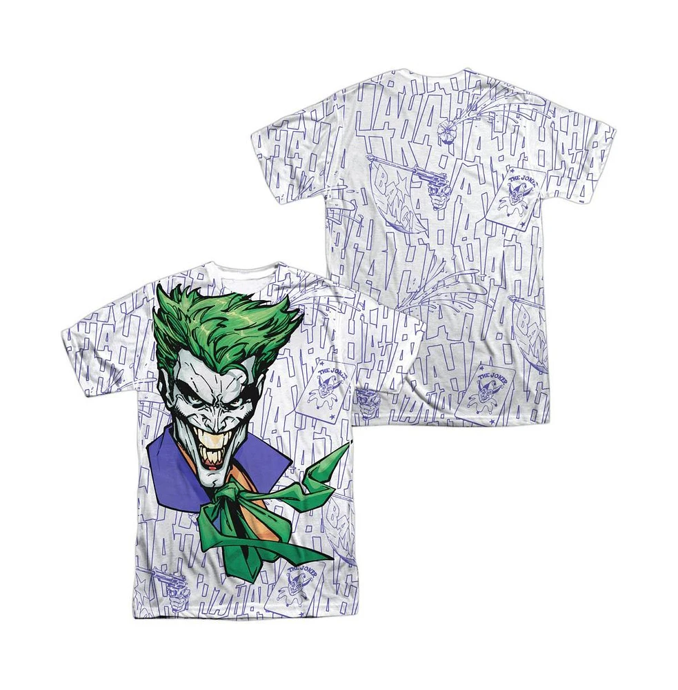 Batman Men's Laugh Clown (Front/Back Print) Short Sleeve Adult 100% Poly Crew Tee / T-Shirt