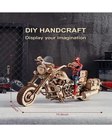 Robotime Wooden Puzzles 3D Motorcycle Model Diy 1:8 Adults-Brain Teaser Puzzle, 10.6"4.6"6.3