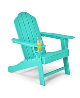 Vebreda Outdoor Adirondack Chair with Built-in Cup Holder for Backyard Porch