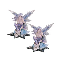 Fc Design "2-pc Set" 5"H Blue Fairy with Dragon Baby Hatchling in Egg Figurine Statue Ornament Home Room Office Decor and Perfect Ideas for Housewarmi