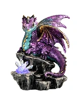 Fc Design "2-pc Set" 6.25"H Purple Dragon Guarding Faux Crystal Gemstone Led Figurine Statue Ornament Home Room Office Decor and Perfect Ideas for Hou