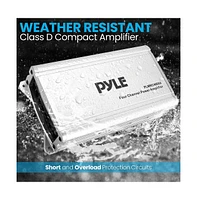 Pyle 4-Channel Weather-Resistant Audio Amplifier, Class D Compact Design, 1200W