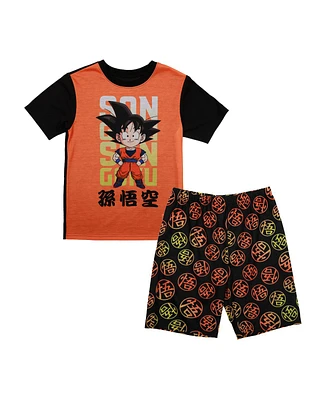 Dragon Ball Z Big Boys Dragonball Son Goku Youth 2-Piece Short-Sleeve Pajama Set-10/12