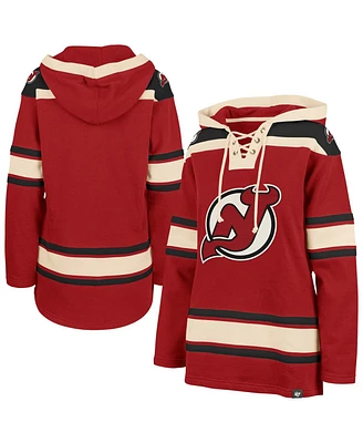 '47 Brand Women's Red New Jersey Devils Superior Lacer Pullover Hoodie