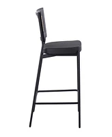 Lumisource 36" Metal and Rattan Tania Contemporary Counter Stool, Set of 2