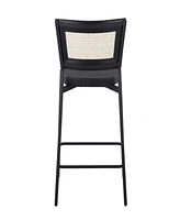 Lumisource 36" Metal and Rattan Tania Contemporary Counter Stool, Set of 2