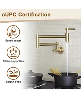 Casainc Contemporary Wall Mount Swing Arm Folding Pot Filler Kitchen Faucet